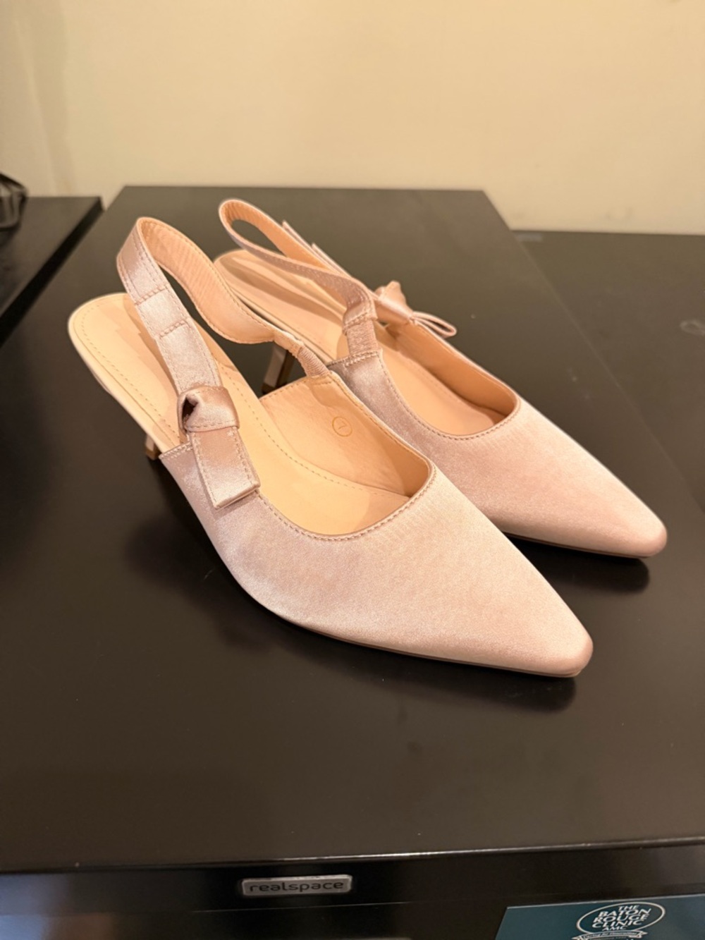 Women’s Blush Champagne Slingback Pointed Toe Heels - Perfect Brand New Wedding